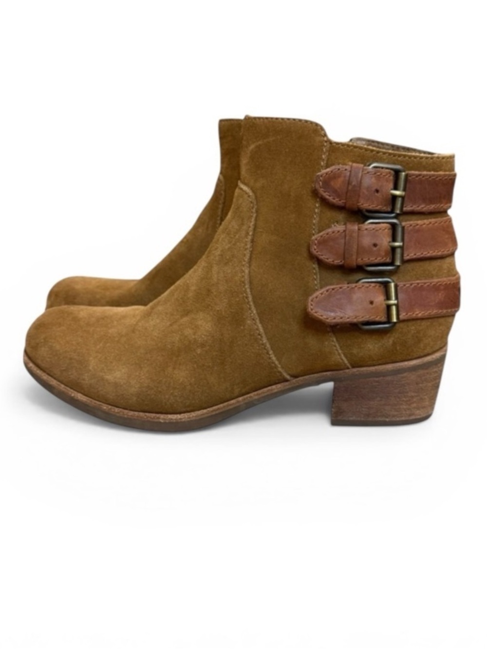 UGG Volta Brown Suede Ankle Booties Water Resistant Size 7.5